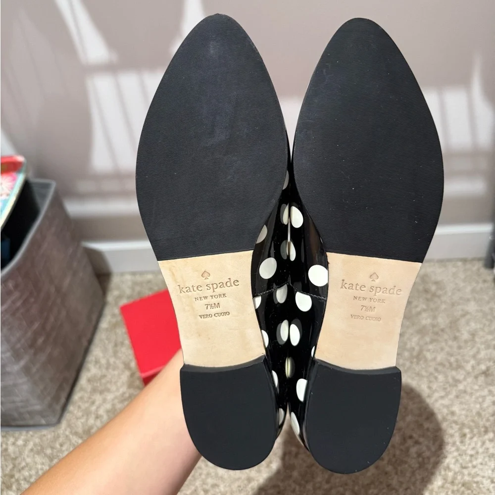 Kate Spade Corine Black and White Polka Dot Loafers - Picture 6 of 6